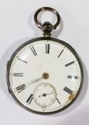 Victorian silver open faced pocket watch