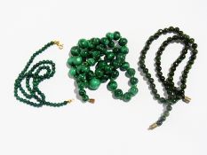 String of graduated malachite beads,