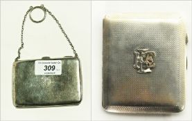 George V lady's silver card purse with s