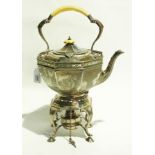 Edwardian silver spirit kettle of octago