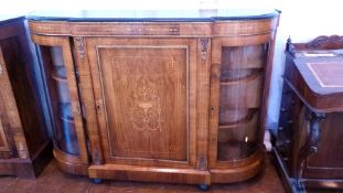 Victorian breakfront credenza, the burr