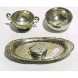 Quantity of silver items to include small two-handled trophy, London 1934,