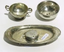 Quantity of silver items to include small two-handled trophy, London 1934,