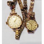 Lady's 9ct gold Omega wristwatch with circular dial,