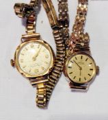 Lady's 9ct gold Omega wristwatch with circular dial,