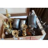 A quantity of brass and metal items incl