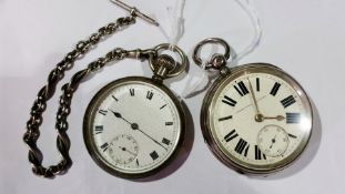 Silver open faced pocket watch with whit