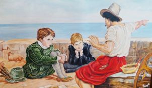 S K Mitshell after Millais 
Oil on canvas
Sir Walter Raleigh and boys,