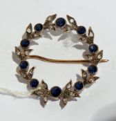 Late Victorian/Edwardian gold, sapphire