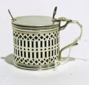 Edwardian silver mustard pot with pierce