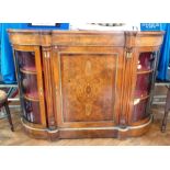 Victorian figured walnut credenza with b