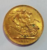 George V gold Sovereign, 1915