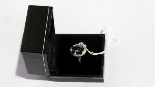 14ct white gold diamond and tanzanite ri