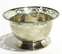 Edwardian silver pedestal flared rim bow