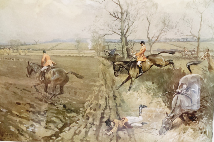 After John King
Colour print 
Hunting scene "Didmarton",