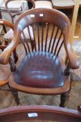 A Victorian railback mahogany armchair w