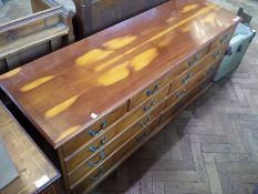 Chest of drawers with two short and seven long drawers