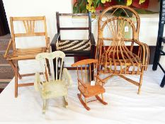 Six various doll's chairs