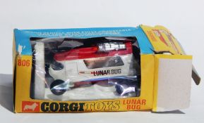 Corgi Toys "Lunar Bug" in window box  Live Bidding: Box damaged, fair condition, the chrome boosters
