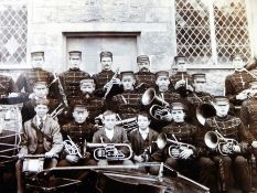 Early 20th century black and white photograph of Cricklade Town Band,