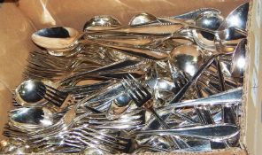 Chinese silver-coloured metal 12 piece setting canteen of cutlery, 180oz approx.