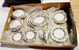 Ridgways miniature blue and white doll's tea service in original box and a doll's pottery part