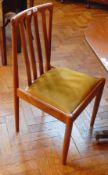 Set of six Meredew mahogany type modern lath back dining chairs including two carvers armchairs