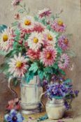 R.A Foster, 19th/early 20th Century School, still life of flowers, signed 36 x 26 cms, 3 watercolour