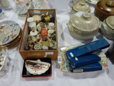 Royal Crown Derby "Posies", fan-shaped dish and butter knife (boxed),