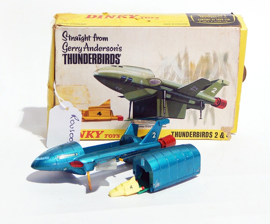 Dinky Toys "Joe's Car" 102 (boxed) and Thunderbirds 2 and 4 (boxed) (2)  Live Bidding: Joe's Car: - Image 2 of 3