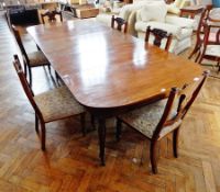 19th century mahogany dining table in the Gillows manner with 3 further leaves,