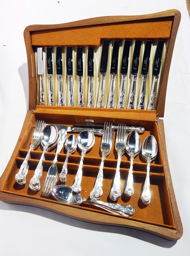 A six-piece silver plate Kings pattern canteen of cutlery by Simon Seymour Limited, Sheffield, - Image 2 of 2
