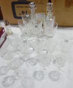 Two cut glass decanters,