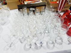 21 various modern rummer type wine glasses and 18 various modern sherry port glasses