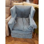 Blue wing armchair