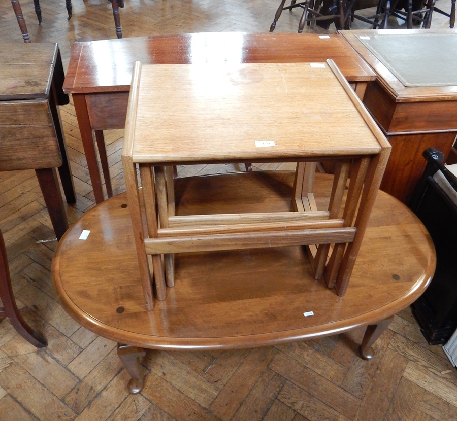 1960's hardwood nest of three occasional tables, 53cm, - Image 2 of 2