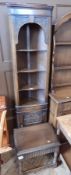 Old Charm style oak dresser with two-tier plate rack,