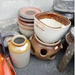 Stoneware jar and other sundry items