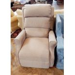 Kingsley electric reclining armchair in mushroom dralon