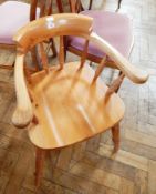 A pair of reproduction mahogany Hepplewhite shield-back dining chairs,