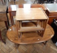 1960's hardwood nest of three occasional tables, 53cm,