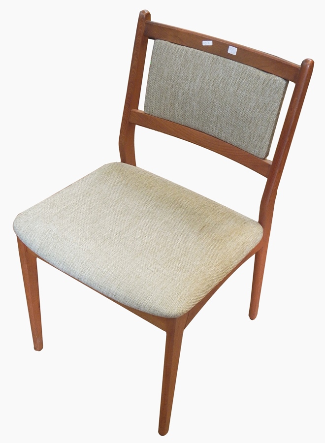 Six dining chairs, early 1970's Scandinavian style  Live Bidding: If you would like a condition
