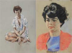 Harry Riley (1895-1966)
Pastel
"Lady, seated". 25cm x 37cm, unframed
Pastel
"Head and Shoulder
