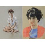 Harry Riley (1895-1966)
Pastel
"Lady, seated". 25cm x 37cm, unframed
Pastel
"Head and Shoulder