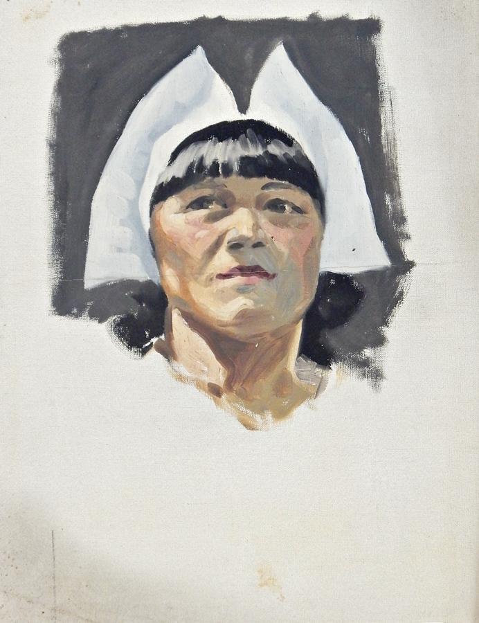Harry Riley (1895-1966)
Oil on canvas
Portrait of a woman in white cap, 47cm x 35cm, unframed
Pastel - Image 4 of 5