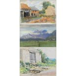 Harry Riley (1895-1966)
Pastel drawings 
Rural scene, 'Gaddesby, Leicestershire' unframed.
'Austria'