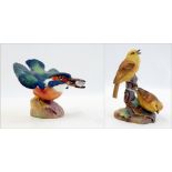 A Royal Worcester "Moulding No.3235" Kingfisher, 8.5cm high and Royal Worcester "Moulding No.3377"