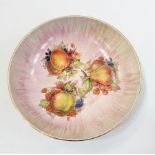 Clarice Cliff fruit bowl decorated with apples, pears and other fruits  Live Bidding: If you would