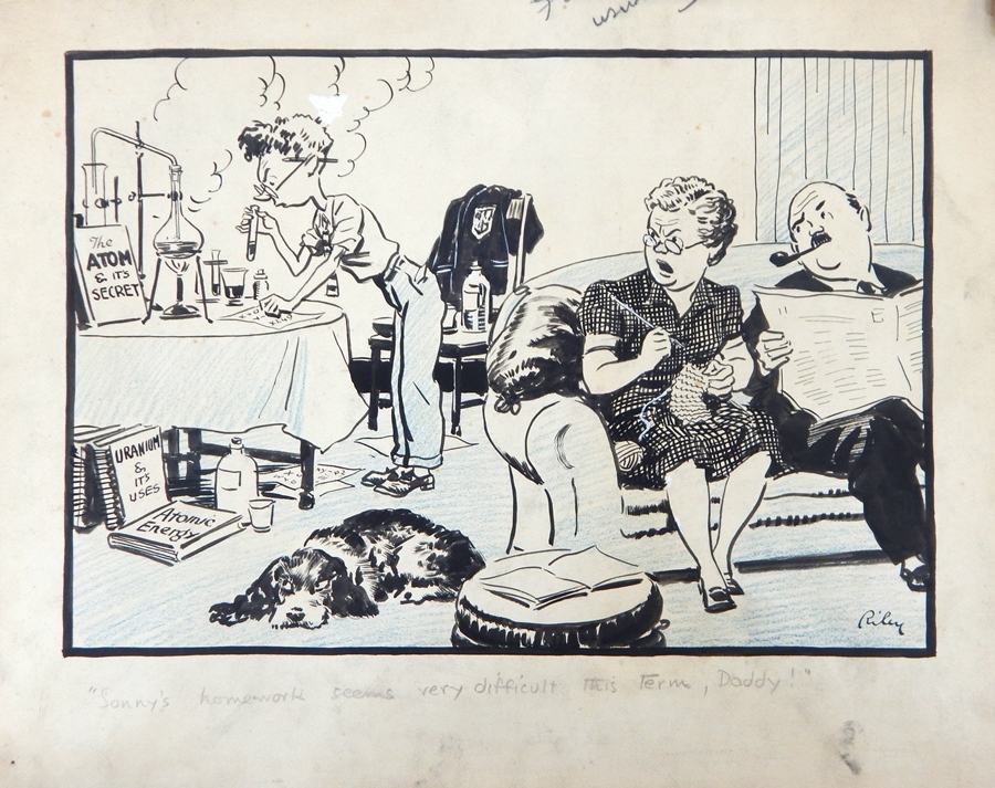 Harry Riley (1895-1966)
Pen and ink cartoons
"Be careful they've got more petrol now", signed, - Image 4 of 5