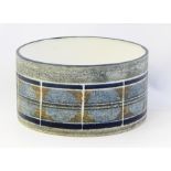 Troika pottery drum bowl, painted with band of abstract circles in panels, 17.25cm approx. with Ax